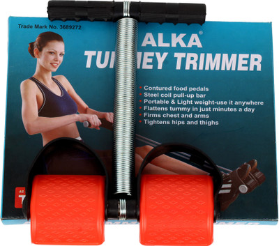 ALKA SINGLE STEEL COIL SPRING TUMMY TRIMMER RED PEDAL Ab Exerciser(Red)