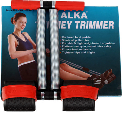 ALKA HIGH QUALITY DOUBLE STEEL COIL SPRING TUMMY TRIMMER RED BELT Ab Exerciser(Red)