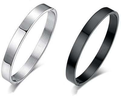 Heer Collection Stainless Steel Titanium Kada(Pack of 2)
