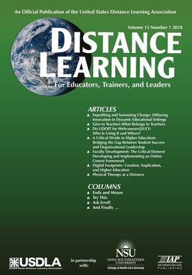Distance Learning - Volume 15 Issue 1, 2018(English, Paperback, unknown)