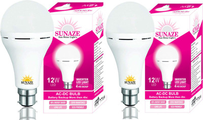 Sunaze 12 W Inverter Standard B22 Inverter Bulb(White, Pack of 2)