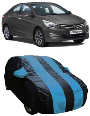 AASTER Car Cover For Hyundai Fluidic Verna (With Mirror Pockets)(Blue, Blue)