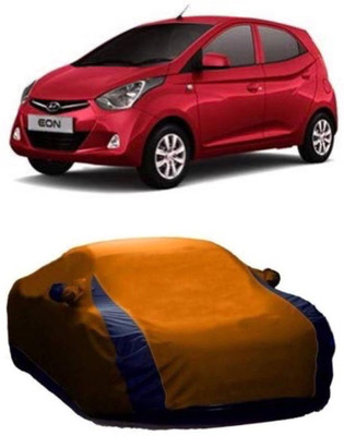 AASTER Car Cover For Hyundai Eon (With Mirror Pockets)(Orange, Blue)