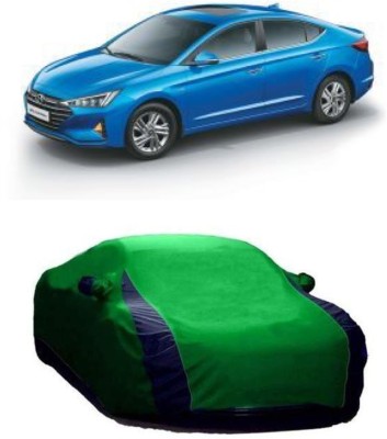 AASTER Car Cover For Hyundai Elantra (With Mirror Pockets)(Green, Blue)