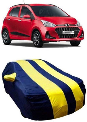 AASTER Car Cover For Hyundai Grand i10 (With Mirror Pockets)(Yellow, Blue)
