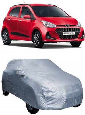 AASTER Car Cover For Hyundai Grand i10 (With Mirror Pockets)(Silver)