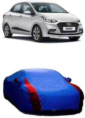 AASTER Car Cover For Hyundai Xcent (With Mirror Pockets)(Blue, Red)