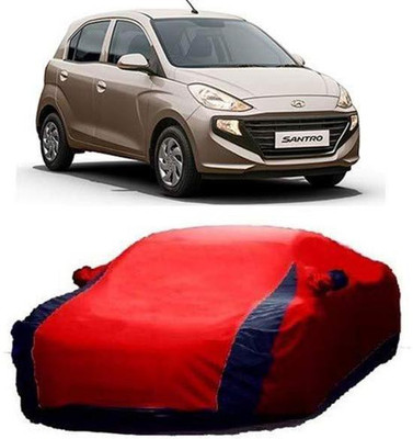 AASTER Car Cover For Hyundai Santro (With Mirror Pockets)(Red, Blue)