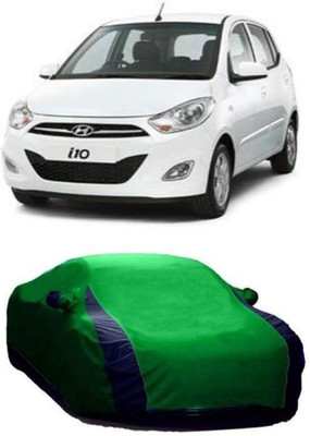 AASTER Car Cover For Hyundai i10 (With Mirror Pockets)(Green, Blue)