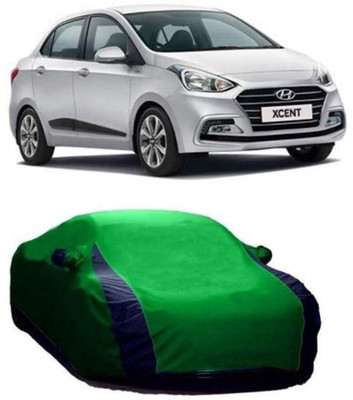 AASTER Car Cover For Hyundai Xcent (With Mirror Pockets)(Green, Blue)
