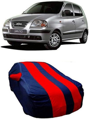 AASTER Car Cover For Hyundai Santro (With Mirror Pockets)(Red, Blue)