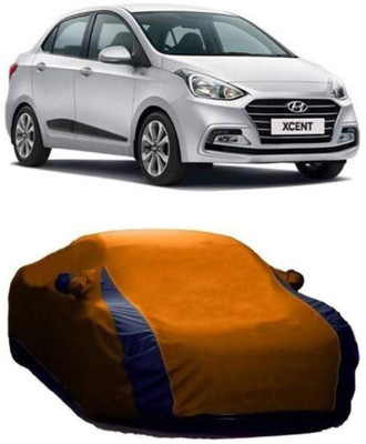 AASTER Car Cover For Hyundai Xcent (With Mirror Pockets)(Orange, Blue)
