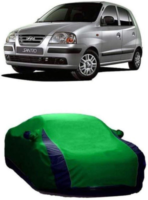 AASTER Car Cover For Hyundai Santro (With Mirror Pockets)(Green, Blue)