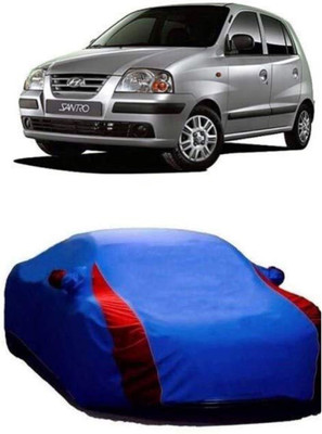 AASTER Car Cover For Hyundai Santro (With Mirror Pockets)(Blue, Red)