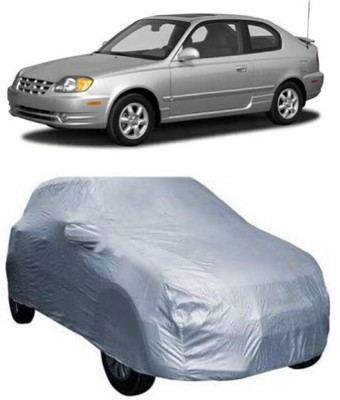 AASTER Car Cover For Hyundai Accent (With Mirror Pockets)(Silver)