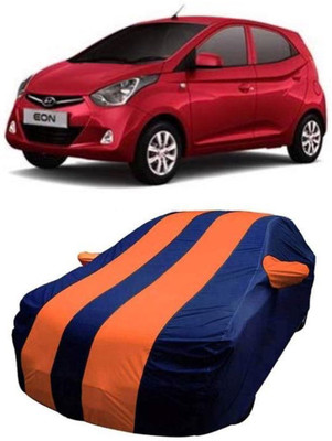 AASTER Car Cover For Hyundai Eon (With Mirror Pockets)(Orange, Blue)