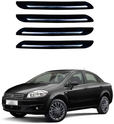 XZRTZ Plastic Car Bumper Guard(Black, Silver, Pack of 4, Fiat, Linea)