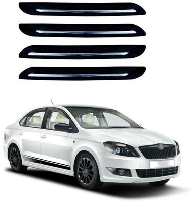 XZRTZ Plastic Car Bumper Guard(Black, Silver, Pack of 4, Skoda, Rapid)