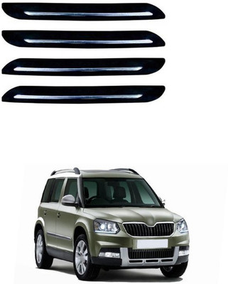 XZRTZ Plastic Car Bumper Guard(Black, Silver, Pack of 4, Skoda, Yeti)