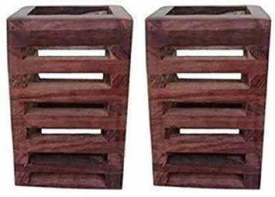 manzees 1 Compartments Wood Stationary stand(Brown)