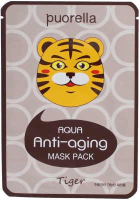 Puorella Aqua Animal Sheet Mask Anti Ageing Tiger (Pack of 2)(50 ml)