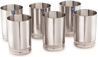 NEELAM (Pack of 6) SGAD007L_Set_of_6 Glass Set Water/Juice Glass(300 ml, Steel, Silver)