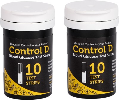 Control D Diabetes Sugar Testing 20 Glucometer Strips