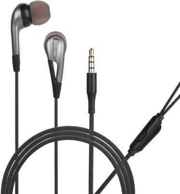 Hitage Extra Bass Stereo Earphones Wired Headset(Silver, In the Ear)