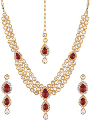 CATALYST Alloy Gold-plated Maroon, Gold Jewellery Set(Pack of 1)