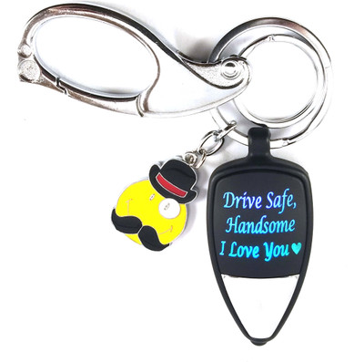 Isk Balt Hook silver Handsome Love Drive Safe with Mustache Key Chain