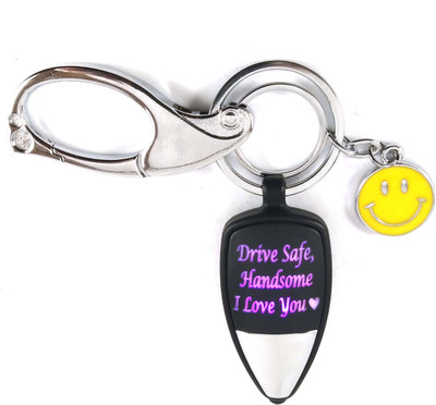SHOKY LOOKS drive safe handsome love multi color light reflection with smiley Key Chain