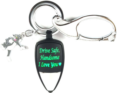 SHOKY LOOKS Drive safe massage Handsome love multi color light with mini tom Key Chain