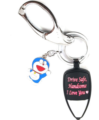 SHOKY LOOKS Drive Safe I love Handsome Multi color Light reflection with Doremon Key Chain