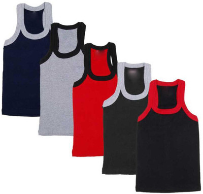 ANIXA Vest For Boys Cotton Blend(Multicolor, Pack of 5)