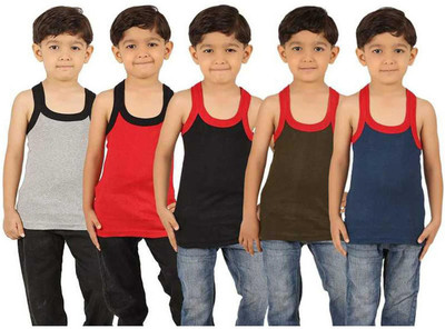 M & J Vest For Boys Cotton Blend(Multicolor, Pack of 5)