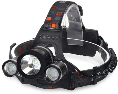 SEAHAVEN LED Head Lamp Flash Light Torch for Camping Trekking Caving Hiking Reading Running LED Headlamp(Black)