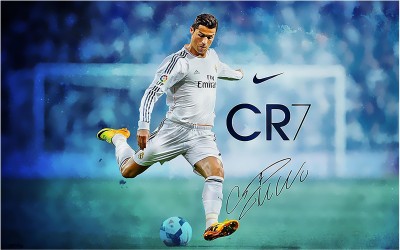 Cristiano Ronaldo Poster For Room With Gloss Lamination M13 Paper Print(12 inch X 18 inch, Rolled)