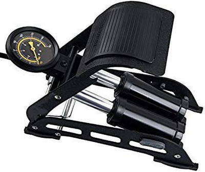 Premsakhi Aluminium Portable Bike Pump with Double Barrel Foot Inflate Motorcycle, Car, Bicycle, Football Pump Pump(Black)