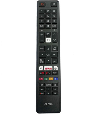 LipiWorld CT-8069 LED LCD Smart TV with Function Netflix Compatible for TOSHIBA Toshiba Remote Controller(Black)