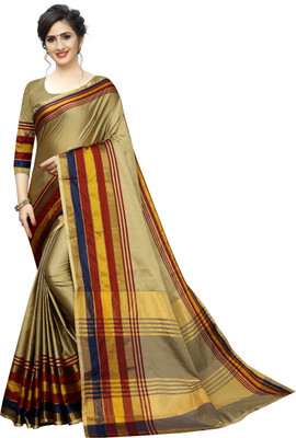 HITESH ENTERPRISE Woven Fashion Cotton Silk Saree(Cream)