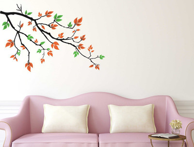 HAPPYSTICKY 130 cm Colorfull Tree Removable Sticker(Pack of 1)