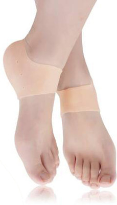 APPGEN (FREE SIZE) Anti heel crack socks pain foot gel relief anti silicone moisturizing Heel Support(Brown)