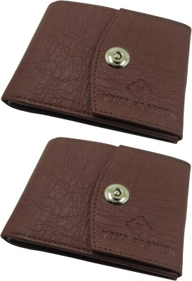 NEXA FASHION Men Casual Brown Artificial Leather Wallet(6 Card Slots, Pack of 2)