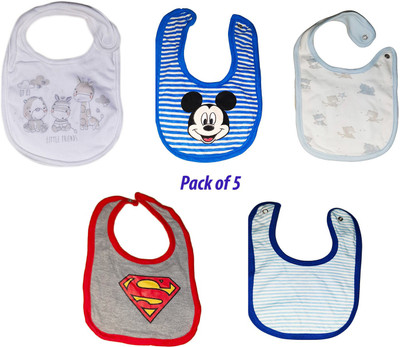 Asr Creation baby bibs/aprons for the babies Cotton Super Washable Absorbent Stylish Printed water proof feeding cloth/Baby cotton Bibs set combo Pack of 5(Multicolor)