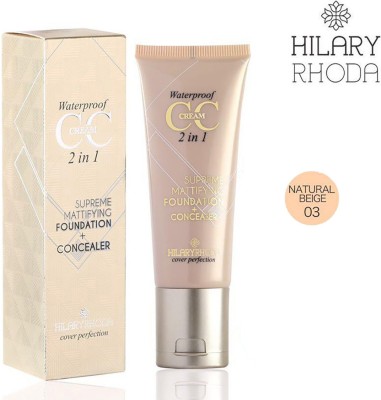 Hilary Rhoda Water proof CC cream Concealer(Natural Beige, 45 ml)