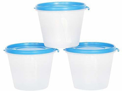 Cutting EDGE Plastic Grocery Container  - 1000 ml(Pack of 3, Clear, Blue)