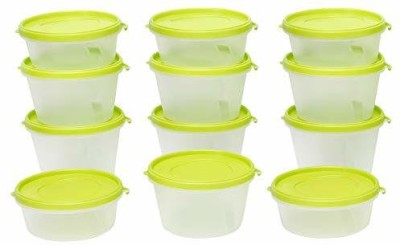 Cutting EDGE Plastic Grocery Container  - 1000 ml, 750 ml, 500 ml(Pack of 12, Clear, Green)