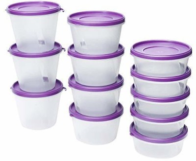 Cutting EDGE Plastic Grocery Container  - 1000 ml, 750 ml, 500 ml(Pack of 12, Clear, Purple)