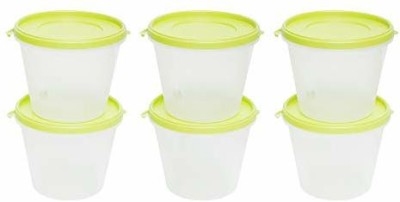 Cutting EDGE Plastic Grocery Container  - 1000 ml(Pack of 6, Clear, Green)