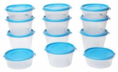 Cutting EDGE Plastic Grocery Container  - 1000 ml, 750 ml, 500 ml(Pack of 12, Clear, Blue)